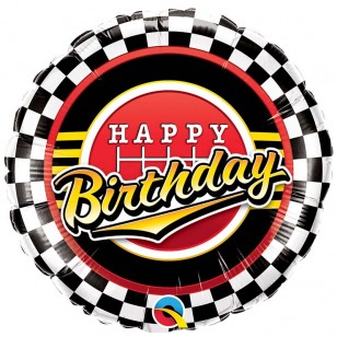 Racing Car Chequered Flag Happy Birthday Balloon Racing Car Chequered Flag Happy Birthday Balloon